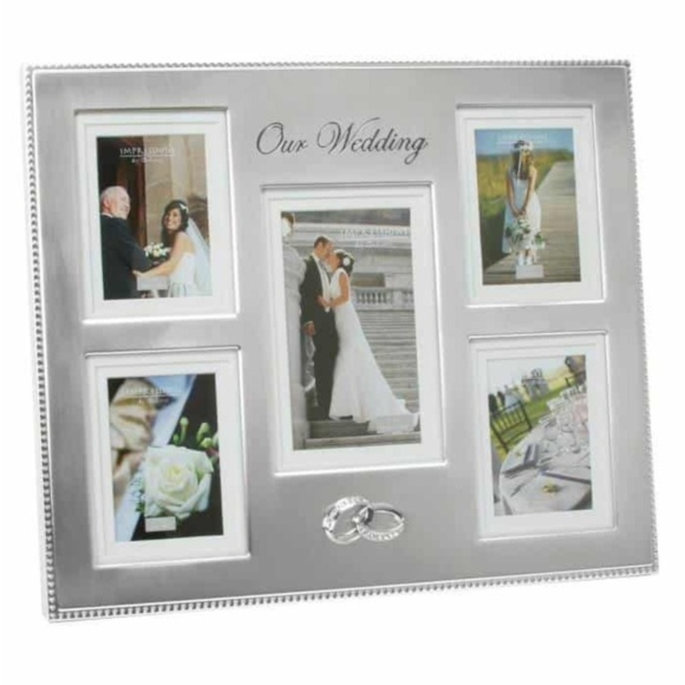 Wedding Multi Photo Frame Collage Silver New